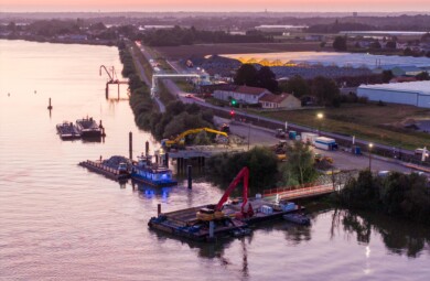 Plan Loire : le chantier de Bellevue (travaux menés par VNF) vu de haut